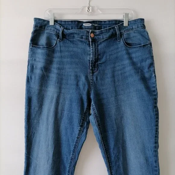 Old Navy Womens Denim Blue Five Pocket Design Mid Rise Super Skinny Jeans Sz 16 - Picture 2 of 7